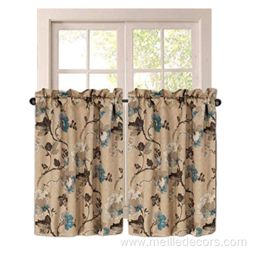 Half Window Vintage Floral Curtain Tiers